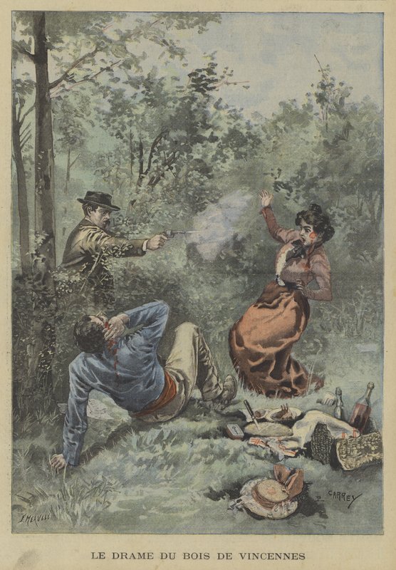 Lövöldözés a párizsi Bois de Vincennes-ben alkotó: Fortune Louis Meaulle