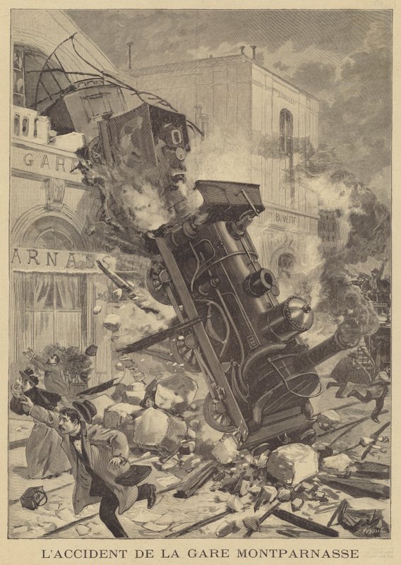 Vonatbaleset a Gare Montparnasse-nál alkotó: Fortune Louis Meaulle