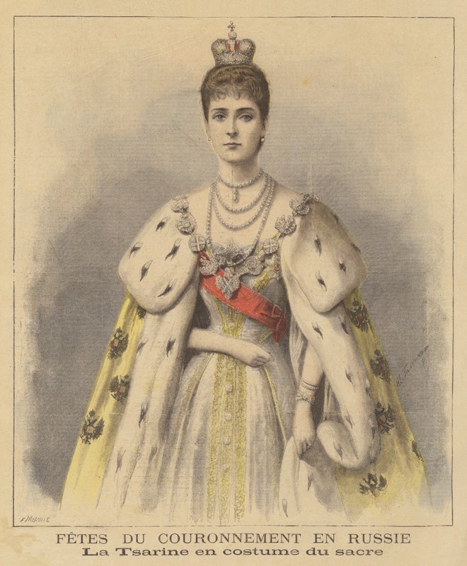 Alexandra orosz cárnő koronázási ruhájában alkotó: Fortune Louis Meaulle