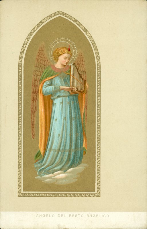Hangszeren játszó angyal (chromolitho) alkotó: Fra (after) Angelico