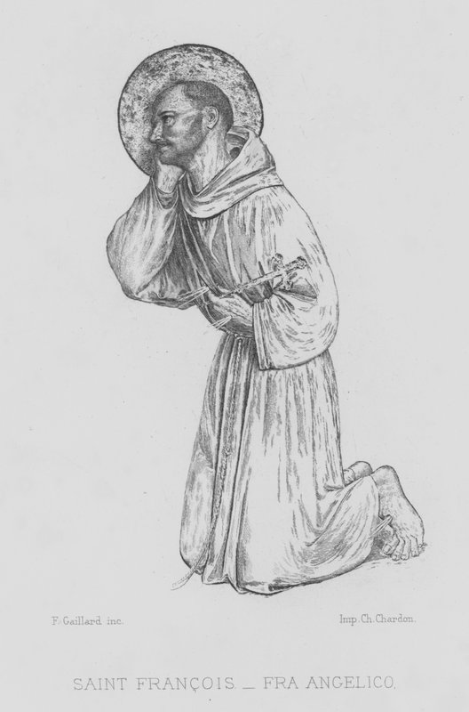 Assisi Szent Ferenc (litho) alkotó: Fra (after) Angelico