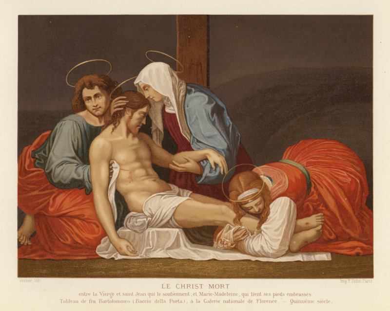 Jézus Krisztus lerakása a keresztről (chromolitho) alkotó: Fra Bartolommeo