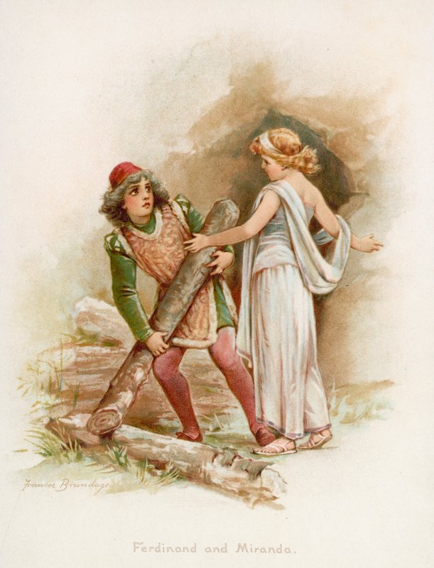 Ferdinand és Miranda Shakespeare A vihar című művéből alkotó: Frances Brundage