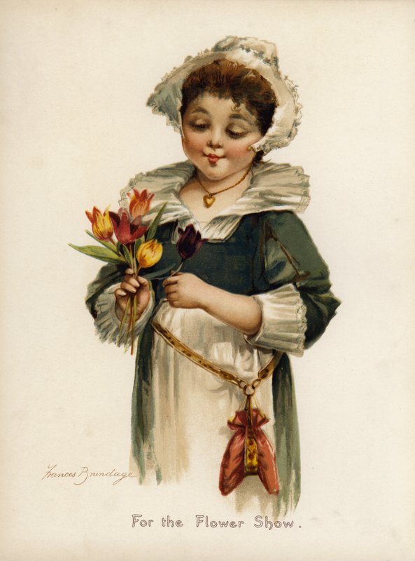 A virágkiállításra (színes litográfia) alkotó: Frances Brundage
