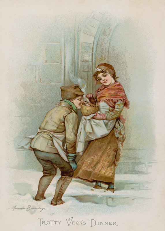 Trotty Veck vacsorája (chromolitho) alkotó: Frances Brundage