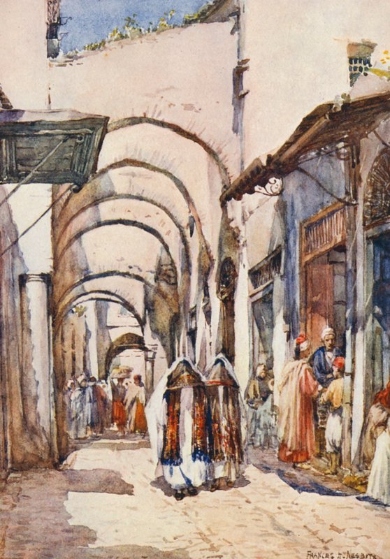 Boltíves utca, Tunisz (színes litográfia) alkotó: Frances Nesbitt