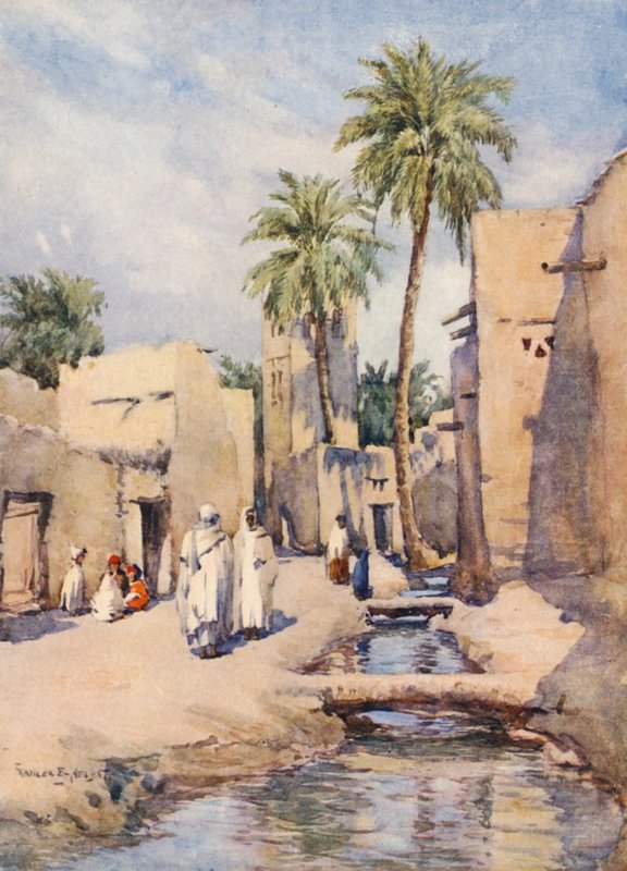 A Village Street, Biskra (színes litográfia) alkotó: Frances Nesbitt
