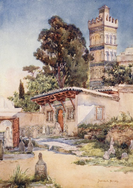 Sidi Abder Rahman mecset, Algír (színes litográfia) alkotó: Frances Nesbitt
