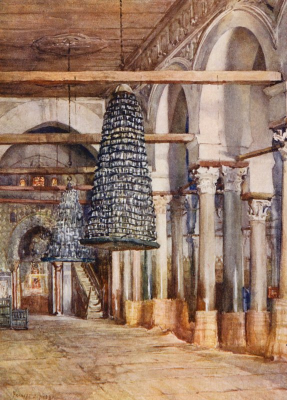 Sidi Okba mecset, Kairouan (színes lithó) alkotó: Frances Nesbitt