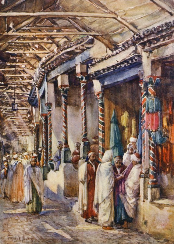 Souk el Trouk, Tunisz (színes litográfia) alkotó: Frances Nesbitt