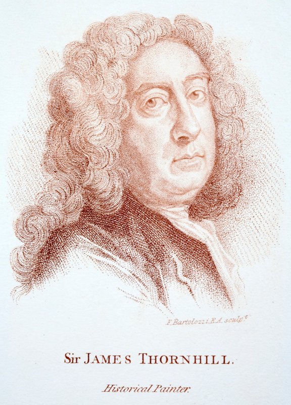 Sir James Thornhill, történelmi témák angol festője (metszet) alkotó: Francesco (after) Bartolozzi