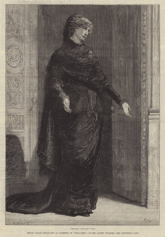 Mademoiselle Sarah Bernhardt Gilberte szerepében, a Frou-Frouban, a Gaiety Színházban alkotó: Francis S. Walker