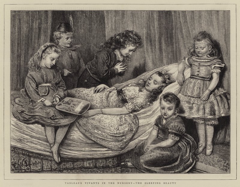 Tableaux Vivants az óvodában, a Csipkerózsika alkotó: Francis Wilfred Lawson