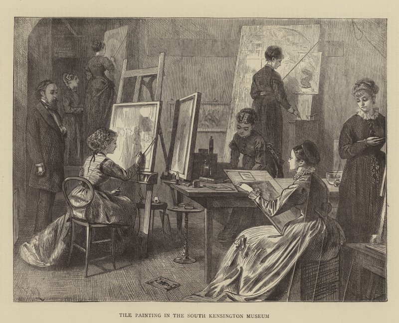 Csempefestés a South Kensington Múzeumban alkotó: Francis Wilfred Lawson