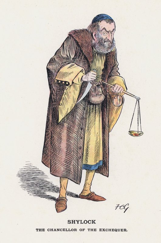 Shylock, a pénzügyminiszter (színes litó) alkotó: Francis Carruthers Gould