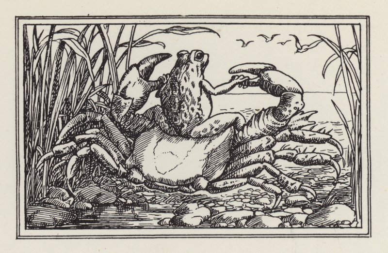 Egy másik verseskönyv gyerekeknek: Rák és béka (litográfia) alkotó: Francis Donkin Bedford