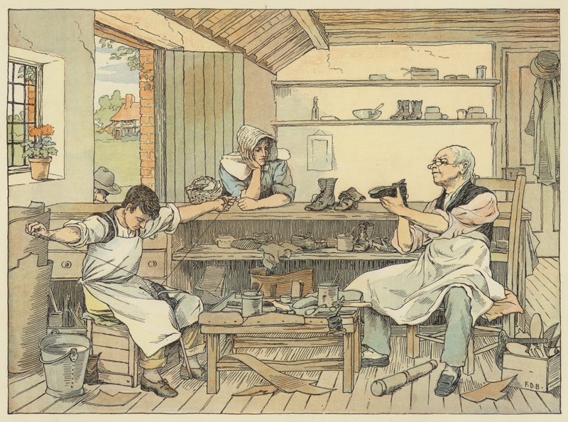 Cobbler (színes litográfia) alkotó: Francis Donkin Bedford
