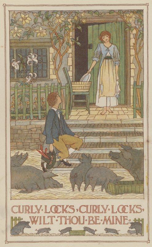 Göndör fürtök, göndör fürtök, leszel az enyém (színes litográfia) alkotó: Francis Donkin Bedford