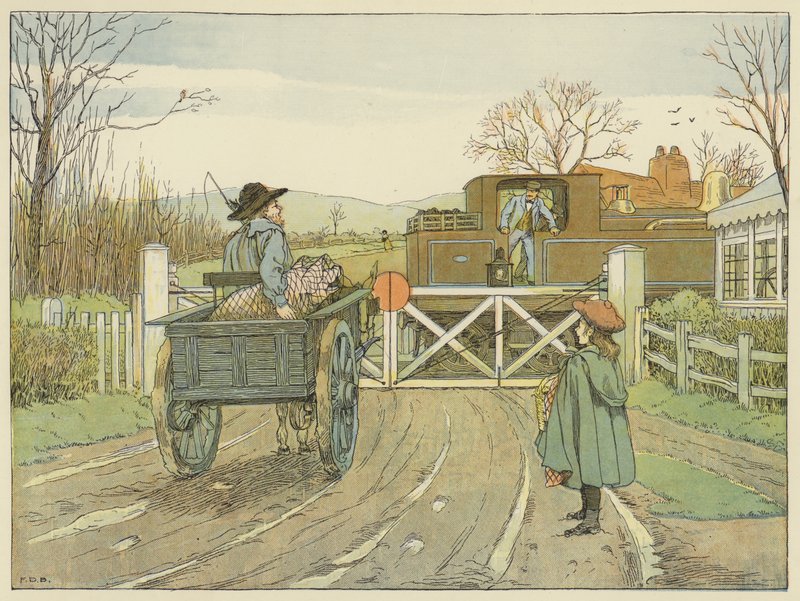 Mozdonyvezető (színes litho) alkotó: Francis Donkin Bedford