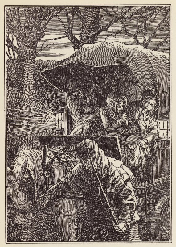 Illusztráció Charles Dickens A tücsök a tűzhelyen című könyvéhez (színes litográfia) alkotó: Francis Donkin Bedford