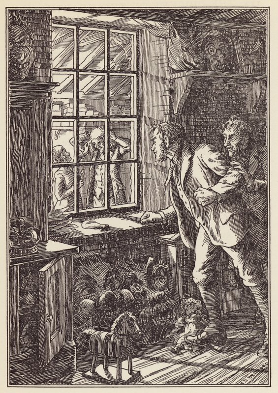 Illusztráció Charles Dickens A tücsök a tűzhelyen című könyvéhez (színes litográfia) alkotó: Francis Donkin Bedford