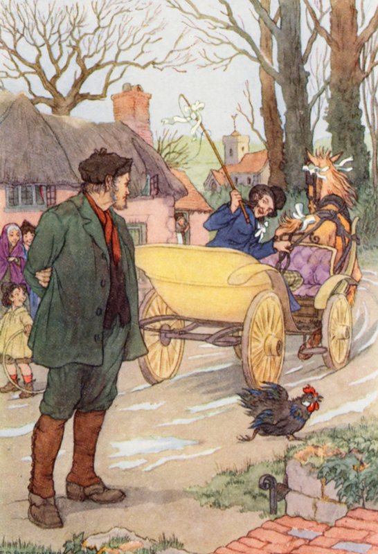 Illusztráció Charles Dickens A tücsök a tűzhelyen című könyvéhez (színes litográfia) alkotó: Francis Donkin Bedford