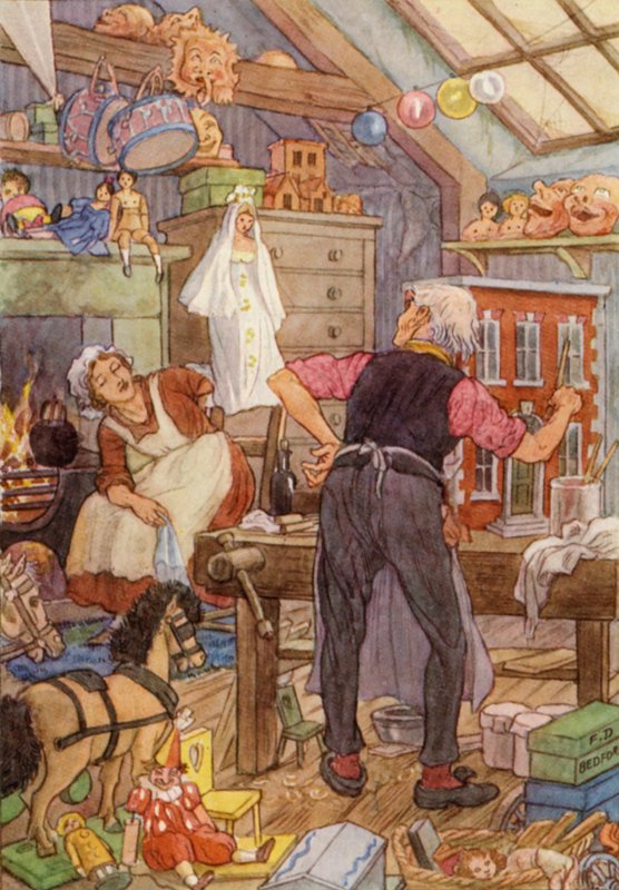 Illusztráció Charles Dickens A tücsök a tűzhelyen című könyvéhez (színes litográfia) alkotó: Francis Donkin Bedford