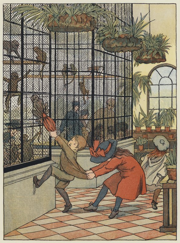 London: Monkey House (színes litográfia). alkotó: Francis Donkin Bedford