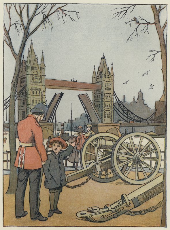 London: Tower Bridge (színes litográfia) alkotó: Francis Donkin Bedford