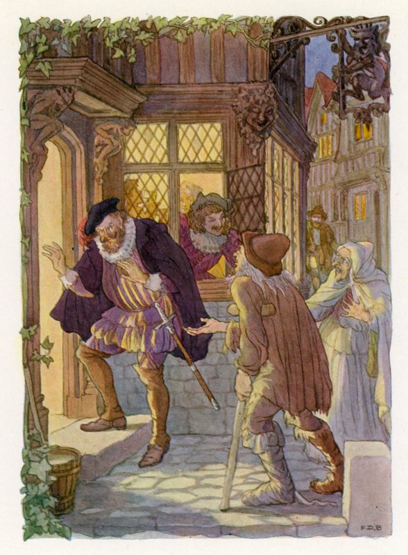 Merrie England: Bedlam Beggars (színes litográfia) alkotó: Francis Donkin Bedford