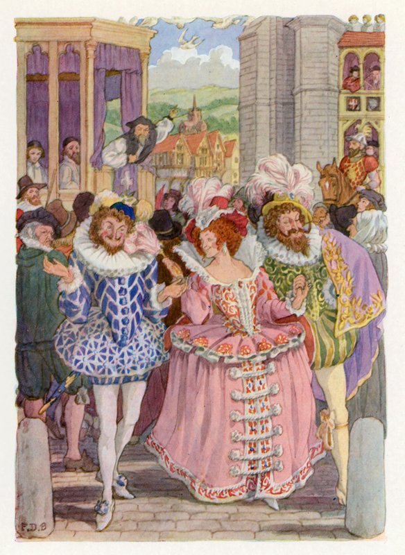 Merrie England: Pogányok és puritánok (színes litográfia) alkotó: Francis Donkin Bedford