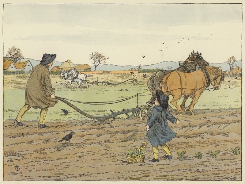 Ploughman (színes litográfia) alkotó: Francis Donkin Bedford