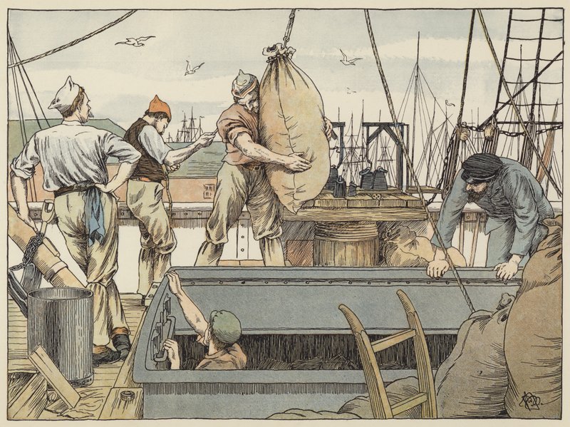 Kikötő (színes litográfia) alkotó: Francis Donkin Bedford