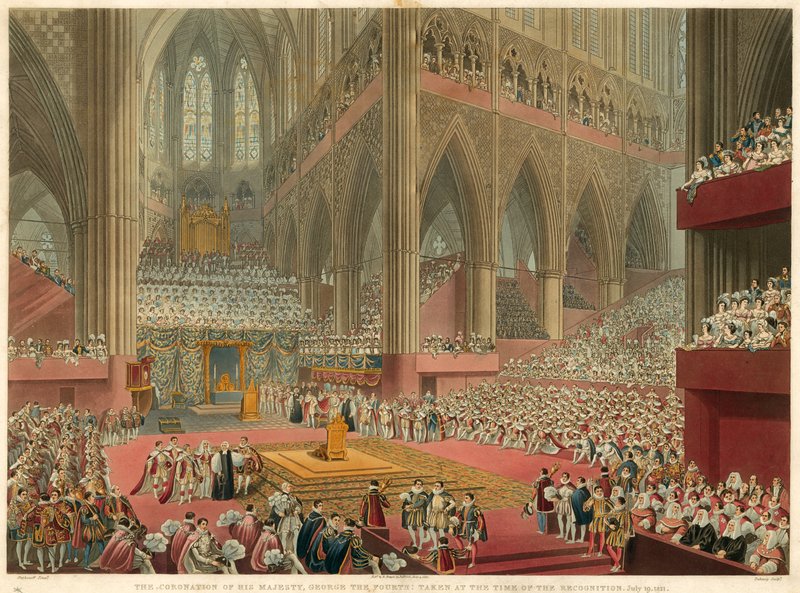 IV. György őfelsége koronázása, a koronázáskor készült felvétel, 1821. július 19. alkotó: Francis Phillip Stephanoff