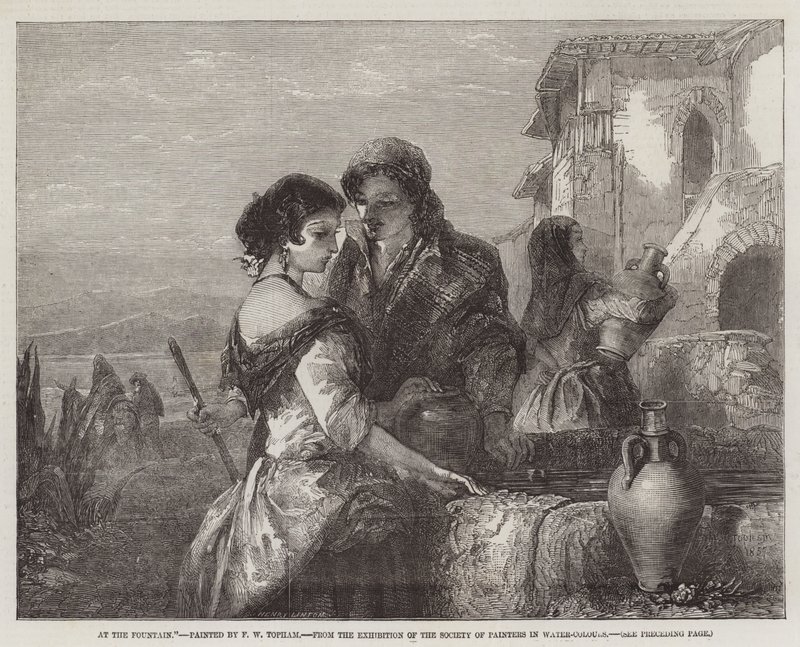 A Szökőkútnál, a Festők Társasága Vízfesték Kiállításáról alkotó: Francis William Topham