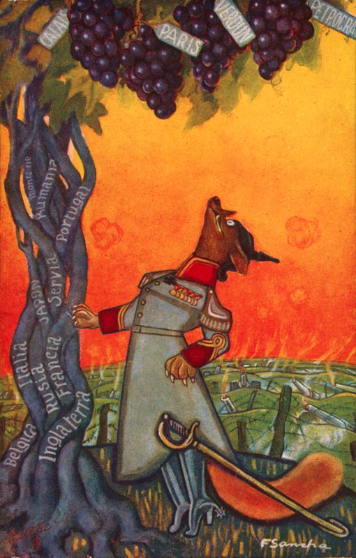 A róka és a szőlő (színes litográfia) alkotó: Francisco Sancha y Lengo