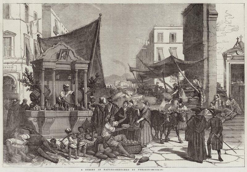 Egy utca Nápolyban alkotó: Francois Fortune Antoine Ferogio