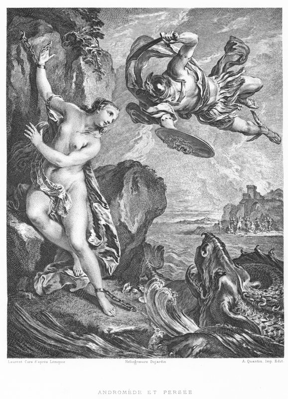 Androméda és Persee (metszet) alkotó: Francois (after) Boucher
