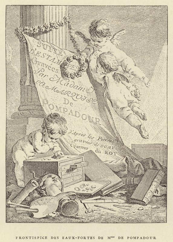 Madame de Pompadour rézkarcainak előképe (metszet) alkotó: Francois (after) Boucher