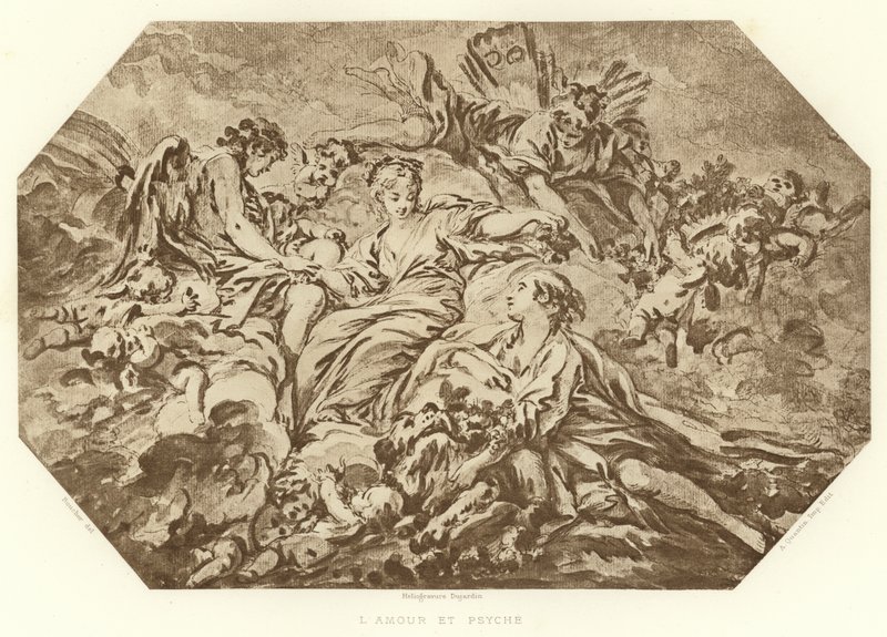 Ámor és psziché (metszet) alkotó: Francois (after) Boucher