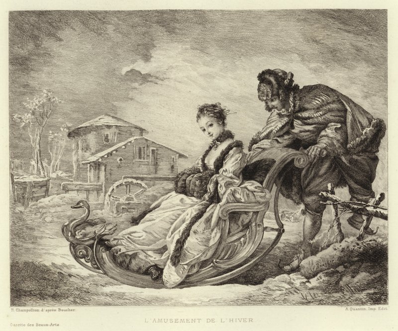 Téli mulatság (metszet) alkotó: Francois (after) Boucher