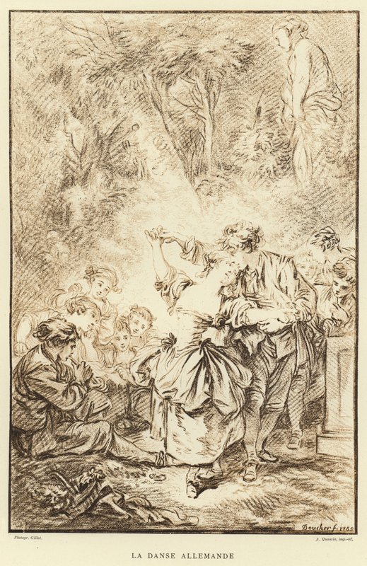 A német tánc (metszet) alkotó: Francois (after) Boucher