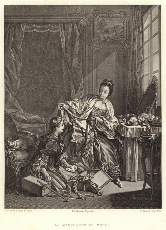 A divatkereskedő (metszet) alkotó: Francois (after) Boucher