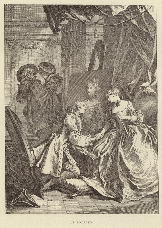 A szicíliai (metszet) alkotó: Francois (after) Boucher