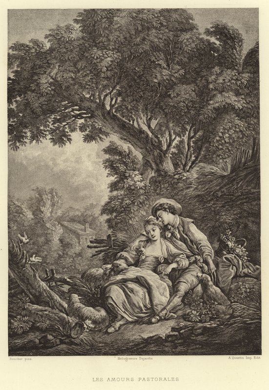 A lelkipásztori szerelmek (metszet) alkotó: Francois (after) Boucher