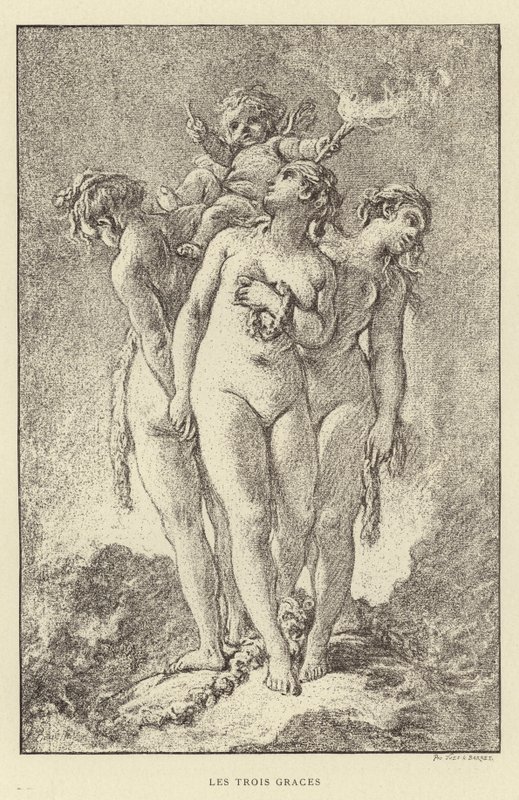 A három grácia (metszet) alkotó: Francois (after) Boucher