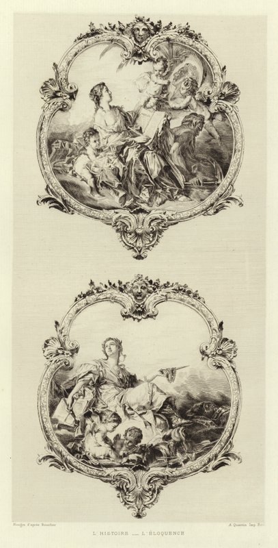 Történelem, ékesszólás (metszet) alkotó: Francois (after) Boucher