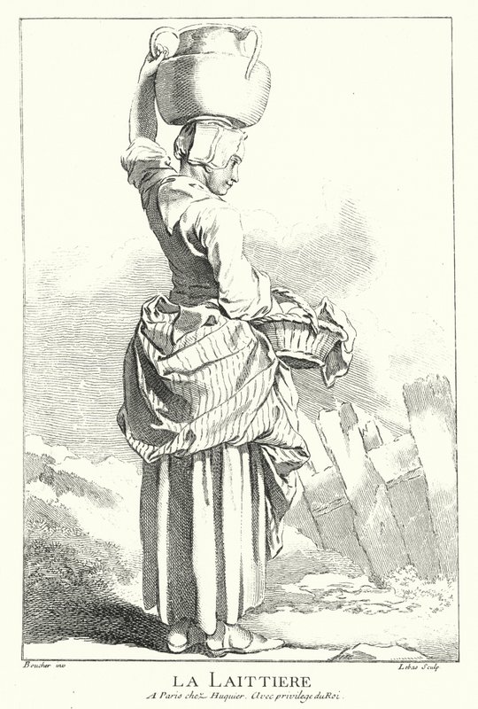 tejeslány (metszet) alkotó: Francois (after) Boucher