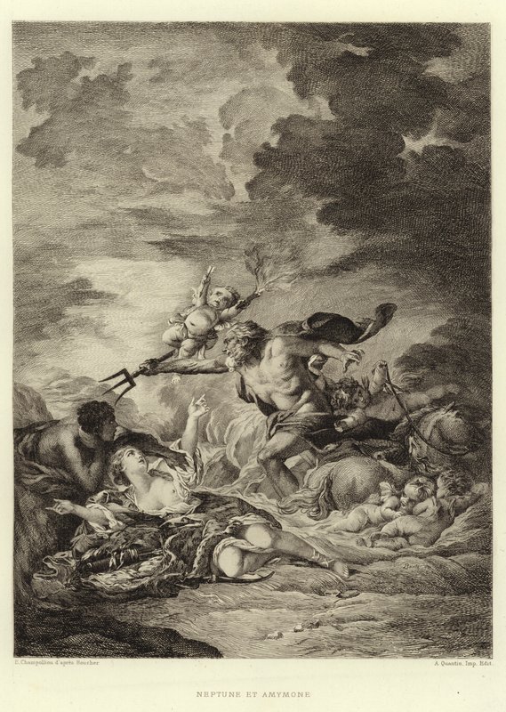 Neptune et Amymone (metszet) alkotó: Francois (after) Boucher