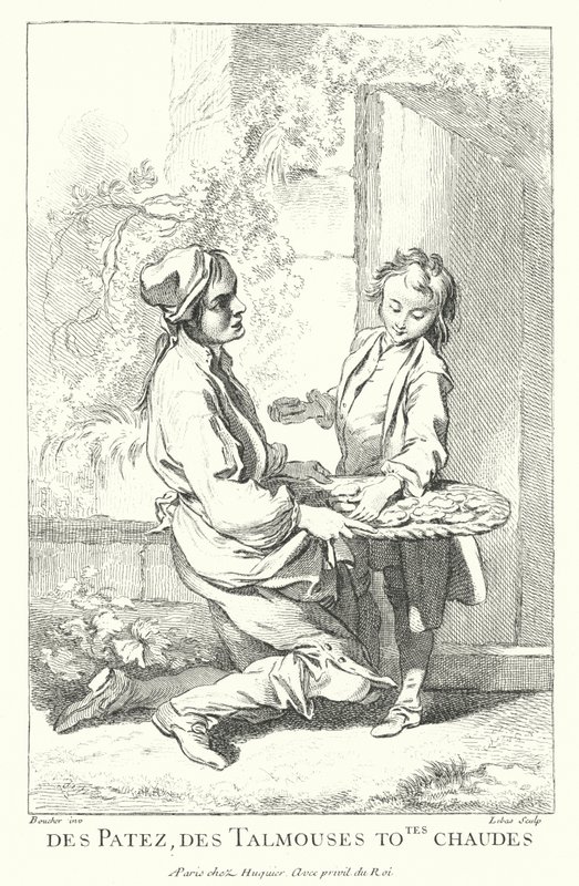Süteményárus (metszet) alkotó: Francois (after) Boucher
